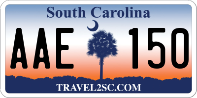 SC license plate AAE150