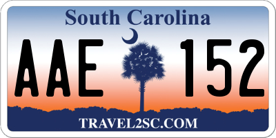 SC license plate AAE152