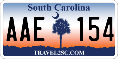 SC license plate AAE154