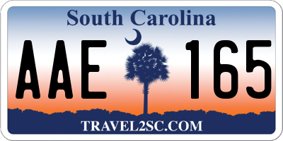 SC license plate AAE165