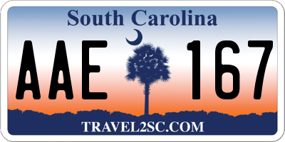 SC license plate AAE167