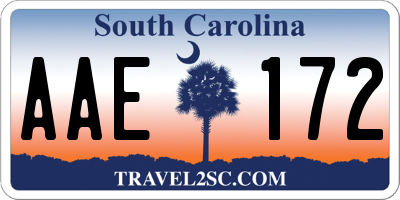 SC license plate AAE172