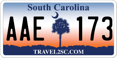 SC license plate AAE173