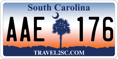 SC license plate AAE176