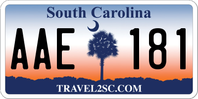 SC license plate AAE181