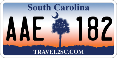 SC license plate AAE182