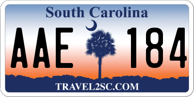 SC license plate AAE184