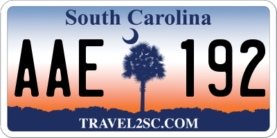 SC license plate AAE192