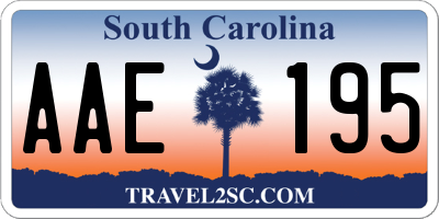 SC license plate AAE195