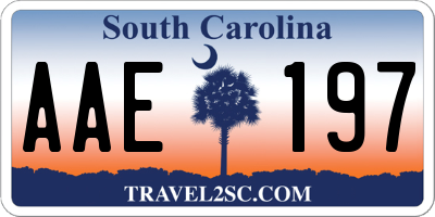 SC license plate AAE197