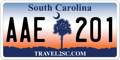 SC license plate AAE201