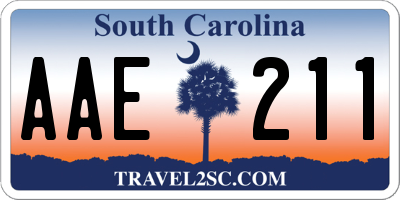 SC license plate AAE211