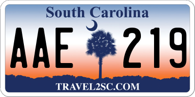 SC license plate AAE219