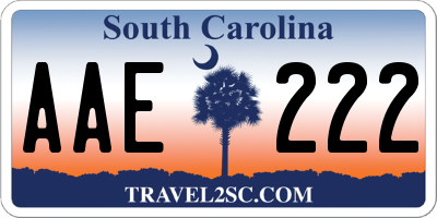 SC license plate AAE222