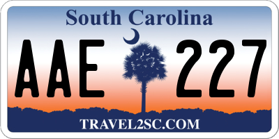 SC license plate AAE227