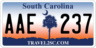 SC license plate AAE237