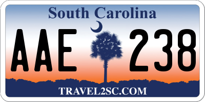 SC license plate AAE238