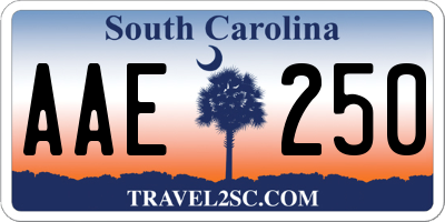 SC license plate AAE250