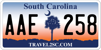 SC license plate AAE258