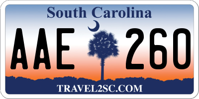 SC license plate AAE260