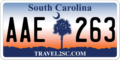 SC license plate AAE263