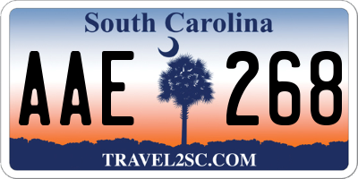 SC license plate AAE268