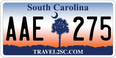 SC license plate AAE275