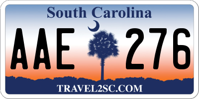 SC license plate AAE276