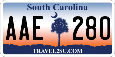 SC license plate AAE280