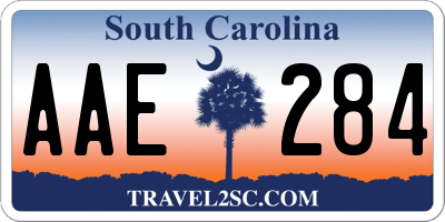 SC license plate AAE284