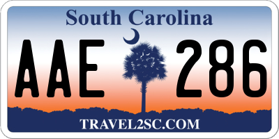 SC license plate AAE286