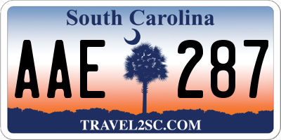 SC license plate AAE287