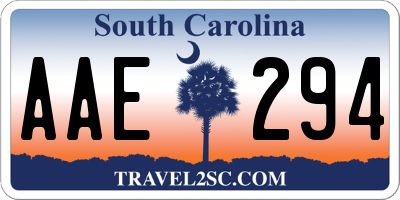 SC license plate AAE294