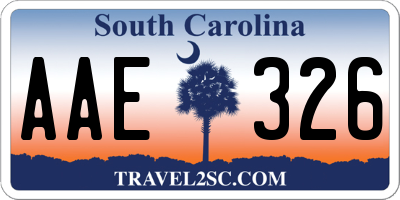 SC license plate AAE326
