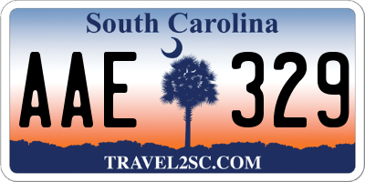 SC license plate AAE329