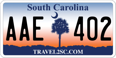 SC license plate AAE402
