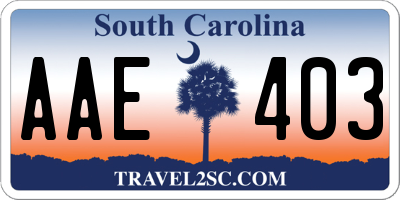 SC license plate AAE403