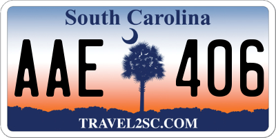SC license plate AAE406