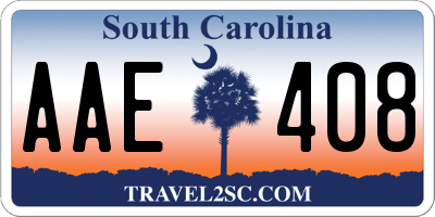 SC license plate AAE408
