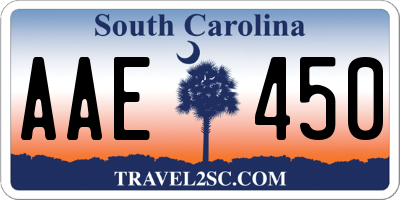 SC license plate AAE450