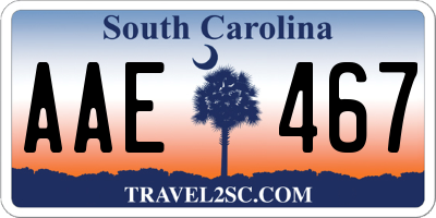 SC license plate AAE467