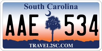SC license plate AAE534
