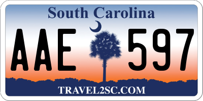 SC license plate AAE597