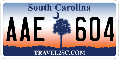 SC license plate AAE604
