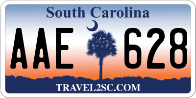 SC license plate AAE628