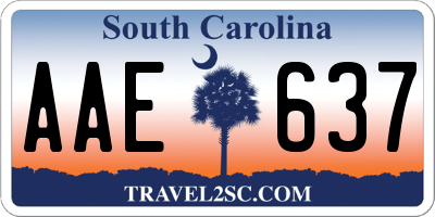 SC license plate AAE637