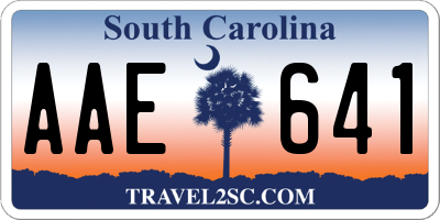SC license plate AAE641