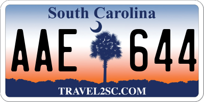 SC license plate AAE644