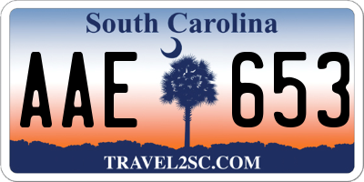SC license plate AAE653