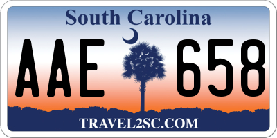 SC license plate AAE658